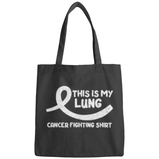 Discover Cancer Fighter White Ribbon Warrior Lung Cancer Awareness Bags