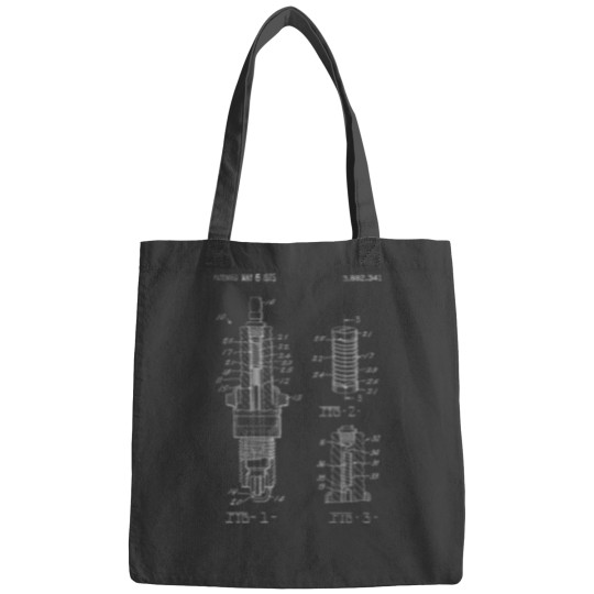Discover Vintage Spark Plug Mechanic- Car Truck Ignition Tee Bags
