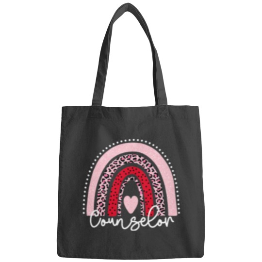 Discover Teacher Job Leopard Rainbow Valentines Day Heart Teacher Counselor Bags