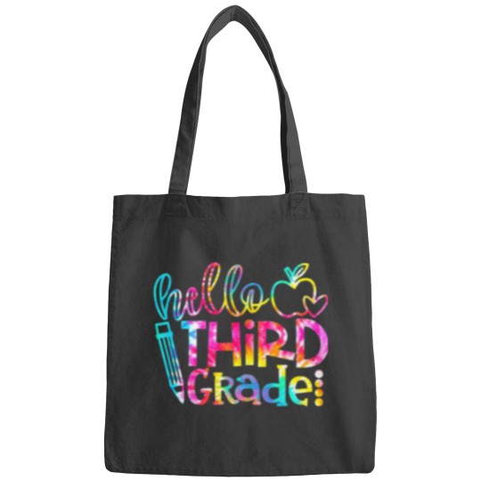 Discover Teacher Job Tie Dye Hello 3rd Grade Teacher Student Back To School Bags