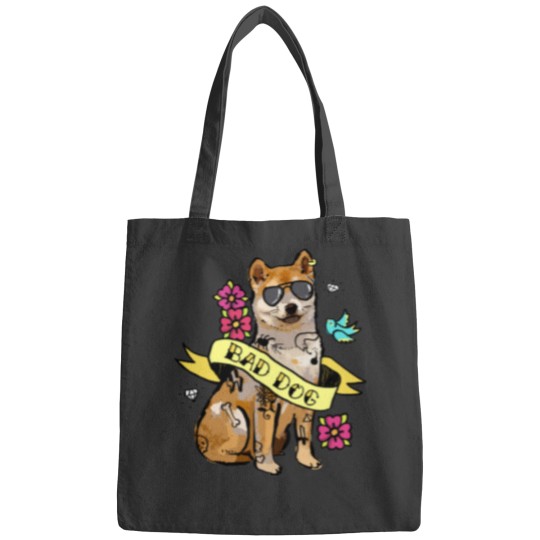 Discover Bad Dog Shiba Inu Tattoo Bags