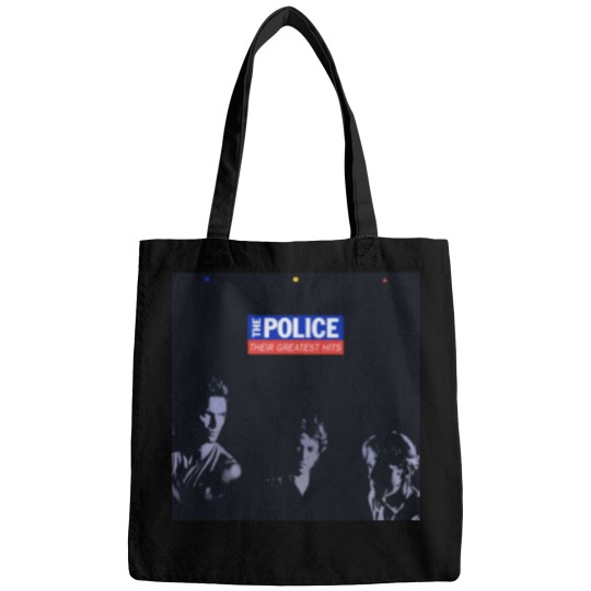 Discover Thé Pólicé Their Greatest Hits Album Cover  .png Bags