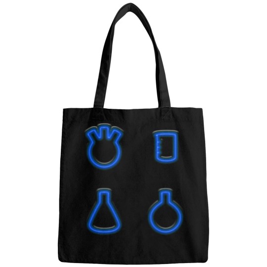 Discover Three Flasks and a Beaker - Neon Blue Bags