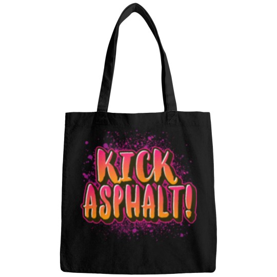 Discover Kick Asphalt! Tote Bags