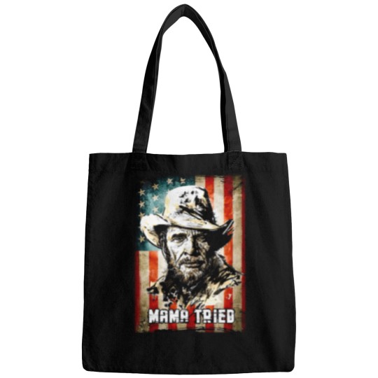 Discover Vintage Merle Haggard Mama Tried Black Bags