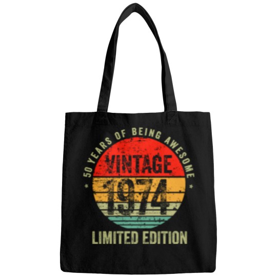 Discover Vintage 1974, 1974 vintage birthday, 50 birthday Bags