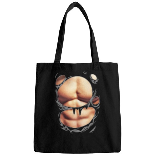 Discover Printed Realistic Chest Six Pack Abs Muscles Funny Bags