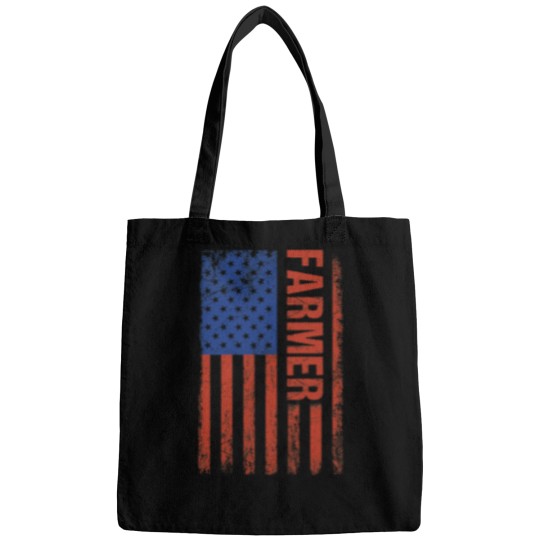 Discover usa flag farmer farm farming ranch tractor agriculture Bags