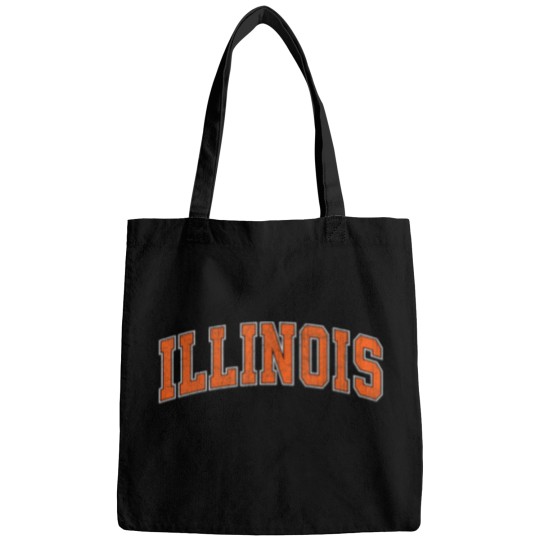 Discover Illinois IL Vintage Athletic Sports Design Style T-Shirt Bags