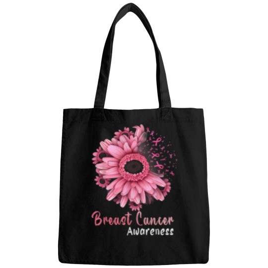 Discover Sunflower Breast Cancer Awareness Pink Ribbon In October T-Shirt Bags