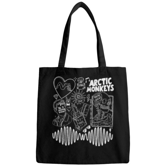 Discover Arctic Monkey Doodle Art Bags, Vintage Arctic Monkey Merch Album Bags