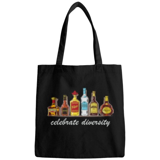 Discover Celebrate diversity liquor schnapps Funny drinking Bags