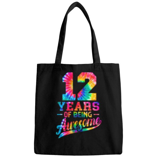 Discover 12 Years Old 12th Birthday Tie Dye Being Awesome Men Women Bags