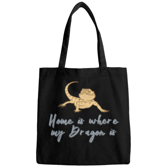 Discover Home Is Where My Dragon Is Funny Reptile Gift Essential Bags