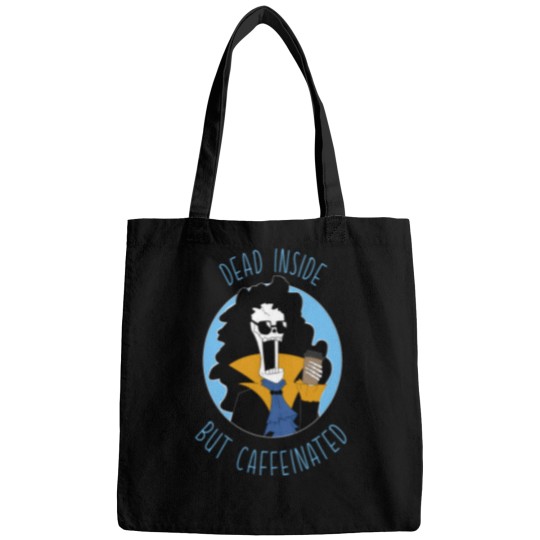 Discover Dead inside but caffeinated - brook from one piece Bags