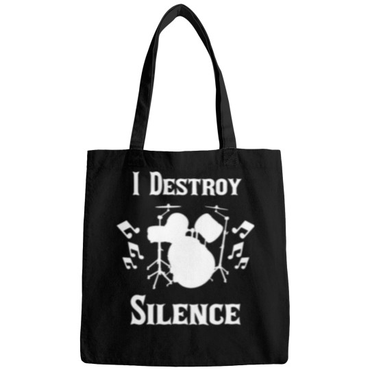 Discover I destroy silence - drummer gift Bags