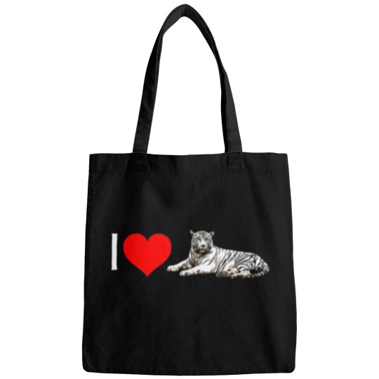 Discover I Heart White Tigers! Minimalist Vintage Wildlife [logo] Bags