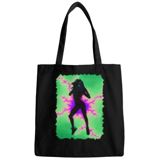 Discover Colorful Rainbow Dancer Fractal Art Silhouette For Nerds Or Birthday 11 Bags