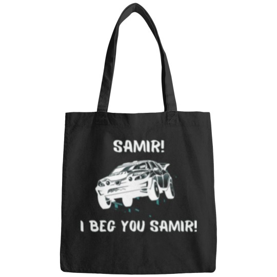 Discover I Beg You Samir!Funny Rally Racing Design Active Bags