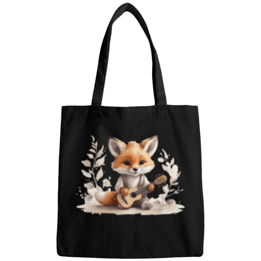 Discover Adorable Baby Fox Playing Guitar Bags