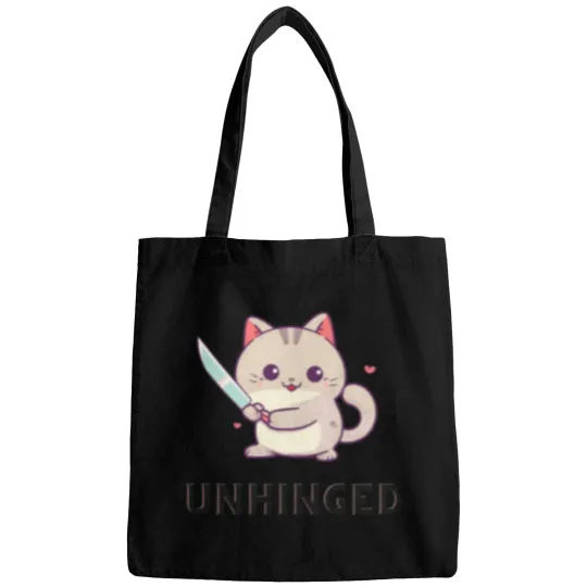Discover Unhinged Cat Shirt Bags