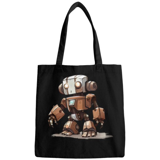 Discover A Digital Drawing Of A Small Robot Bags