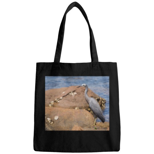 Discover heron at the beach Bags