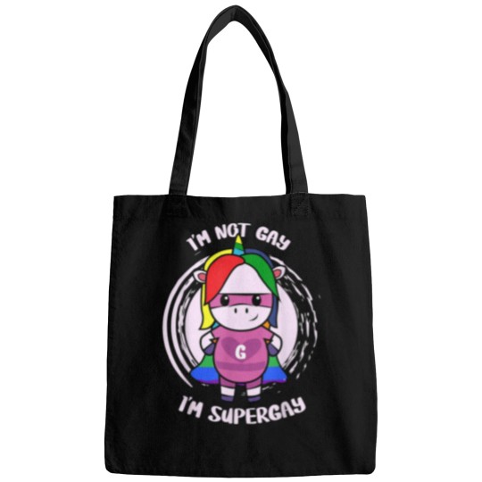 Discover I'M Not Gay I'M Supergay Funny Lgbtq Bags