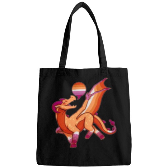 Discover Lesbian Pride Flag Dragon red Bags