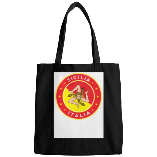 Discover Sicilia, Italia, Sicily, Italy, with flag colors Baseball ¾ Sleeve T-Shirt Bags