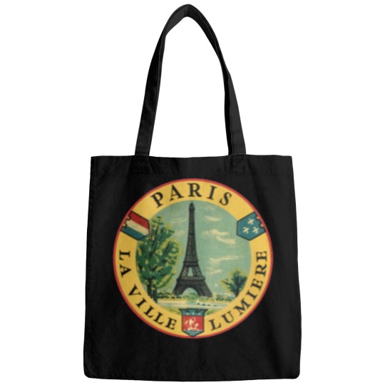 Discover Paris France Eiffel Tower Vintage Travel Decal Active T-Shirt Bags