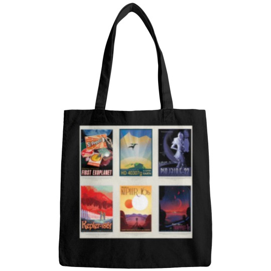 Discover Nasa Jpl Space Tourism Collage Exoplanet Travel Bureau (8K Resolution) Bags