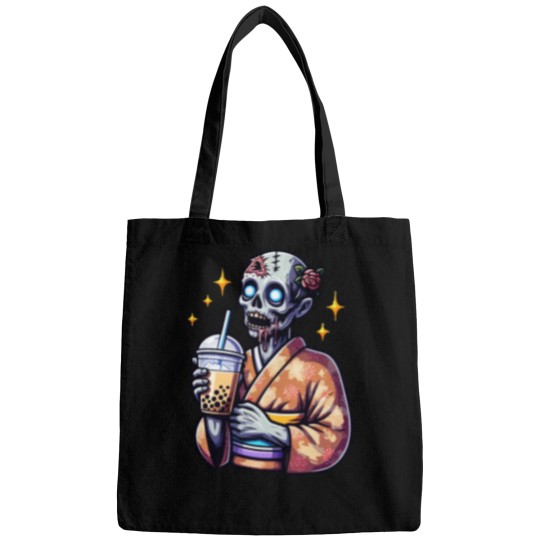 Discover zombie drinking bubble tea japanese kimono 1 Bags