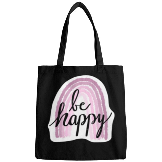 Discover Be Happy Purple Rainbow Bags