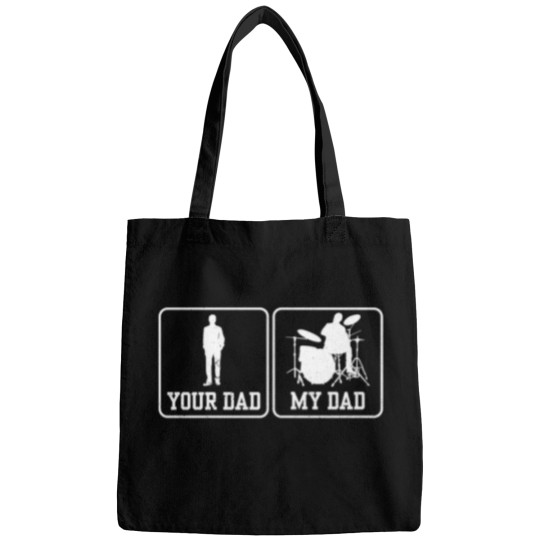 Discover Rock Drummer Shirt Your Dad My Dad Drummers Rockstar 798 Bags