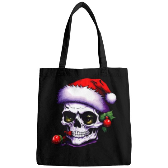 Discover Skeleton Wearing Claus Hat Bags