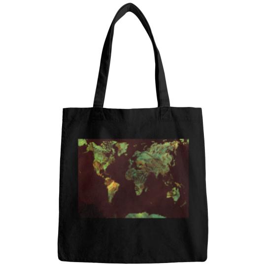 Discover World Map Green Yellow Map Worldmap 4095 Bags