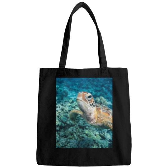Discover Green Turtle On Great Barrier Reef Bags