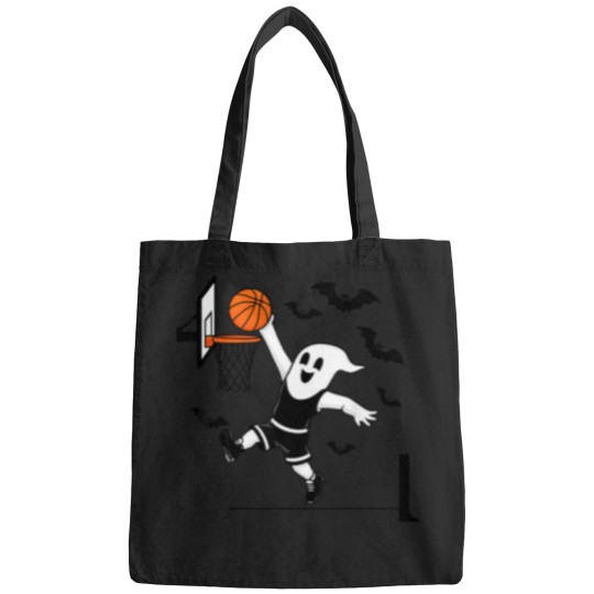 Discover Basketball Ghost Halloween Ghost Basketball Youth Man Woman T-Shirt Bags