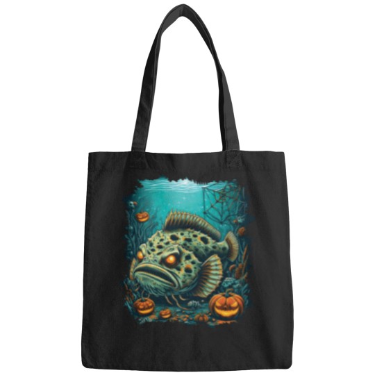 Discover Flat Fear A Monstrous Floundeeer Fish Bags
