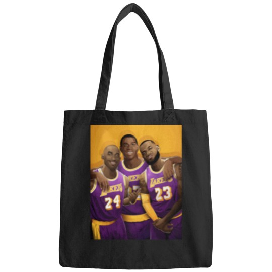 Discover Los Angeles Basketball Legends Lebron, Magic, and Kobe Inspi   High Quality Bags