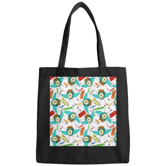Discover Time Flies Pattern Bags