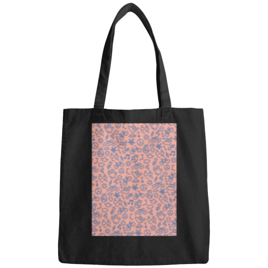 Discover Funky Bikes Cycling patterns Salmon Pink and Blue Bags