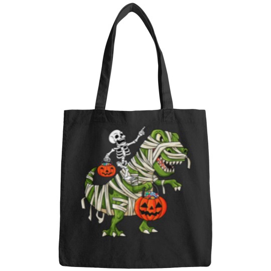Discover Skeleton Riding Mummy TRex Halloween Bags