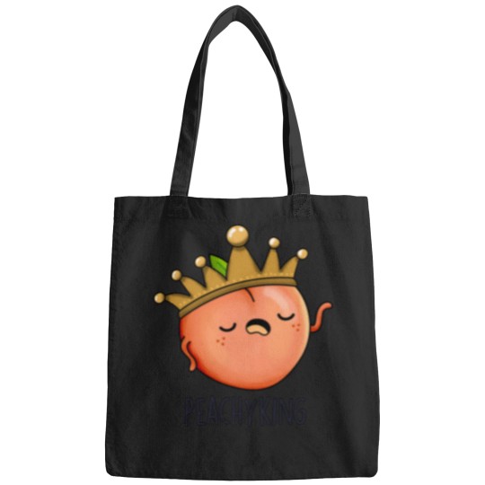 Discover Peachy King Funny Peach Pun Bags