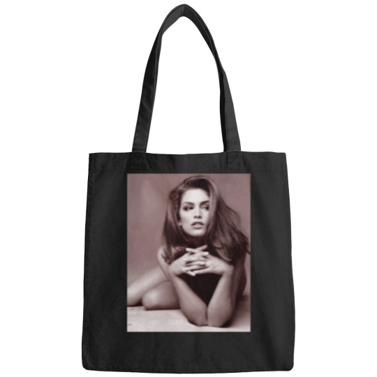 Discover Cindy Crawford  Black and White Classic T-Shirt Bags