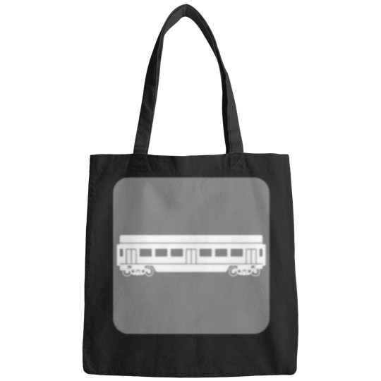 Discover Subway Car on darks Grey Square Bags