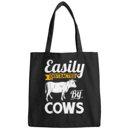 Discover Easily Distracted By Cows - Funny Cow Famers Gift T-Shirt The A Team Coffee Mug Bags