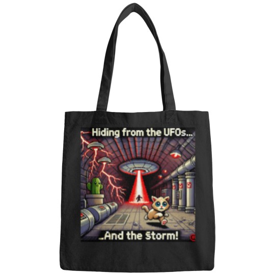 Discover Cat Ufo Selfie Red Planet (Pixel Artcat Alien Spaceshipred) Le tits now Bags