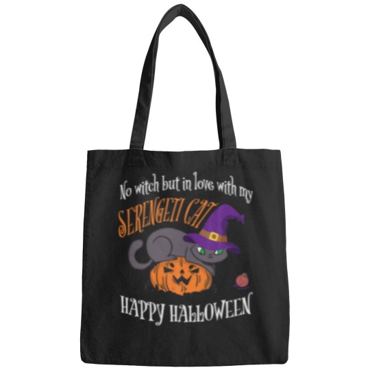 Discover Serengeti Cat Cat Lover Not A Witch Funny Halloween   T-Shirt Bags